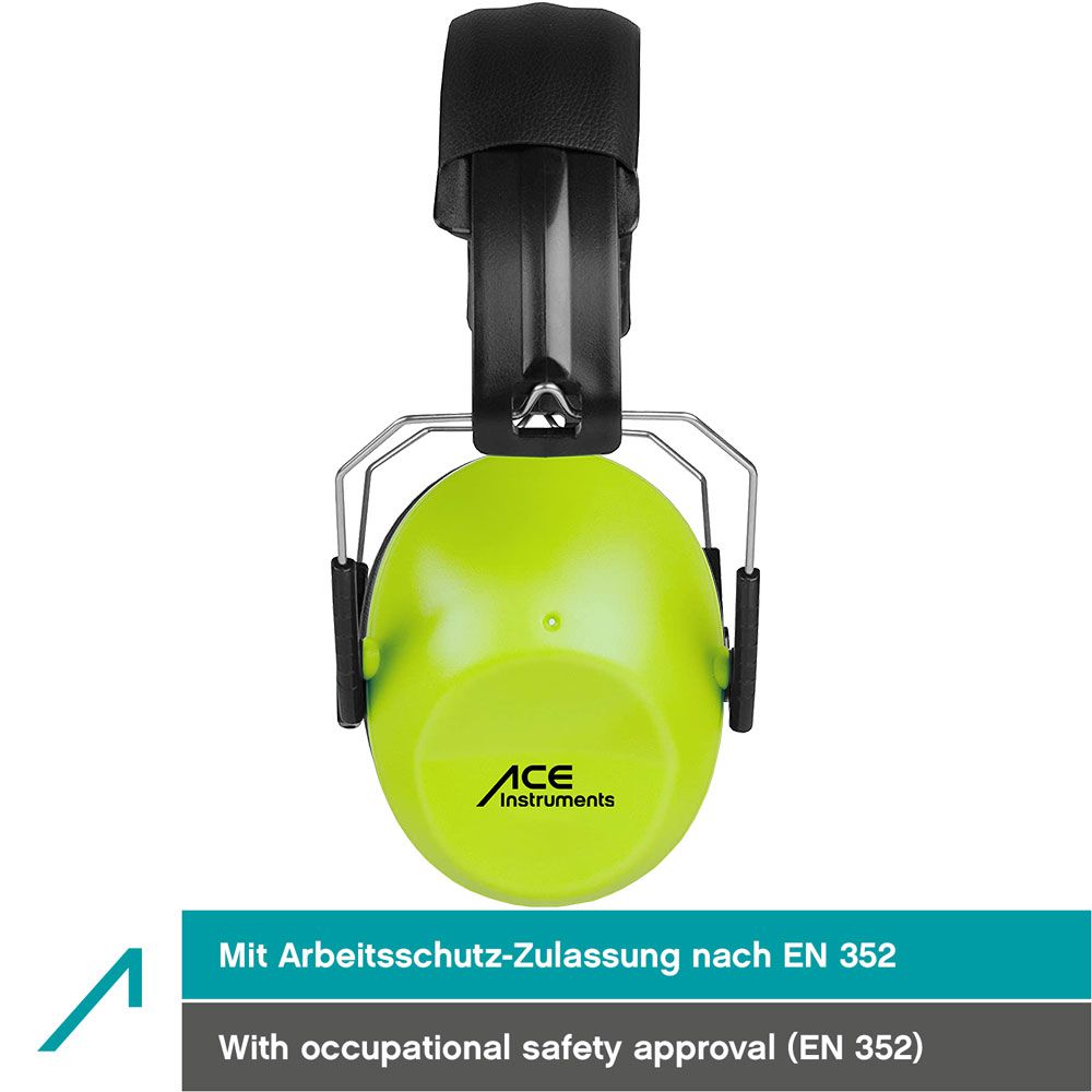 ACE SHH...! Children's hearing protectors SNR: 26, earmuffs, colour: Lime