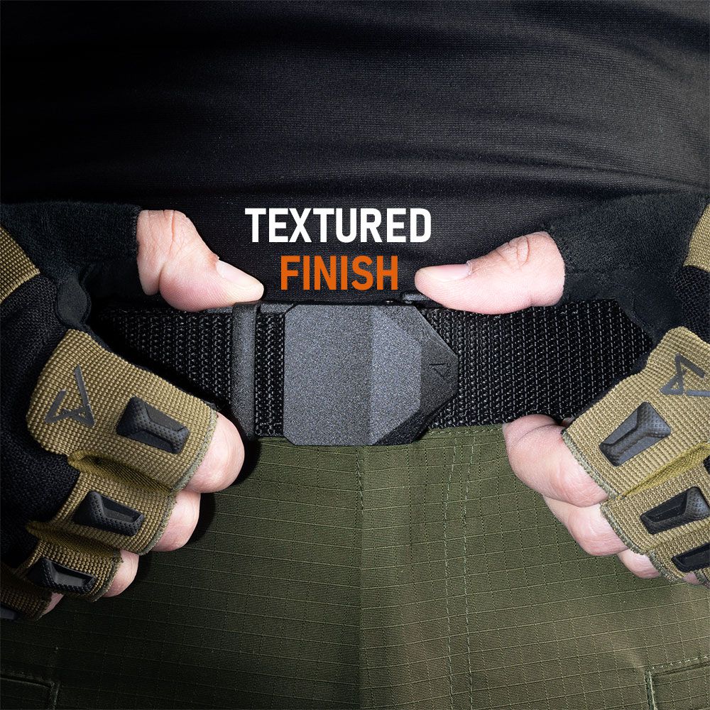 ACE Schakal Army Belt for Men - Tactical Men's Trouser Belt with Quick-Release Fastener without Holes - Rough Nylon - 114 cm
