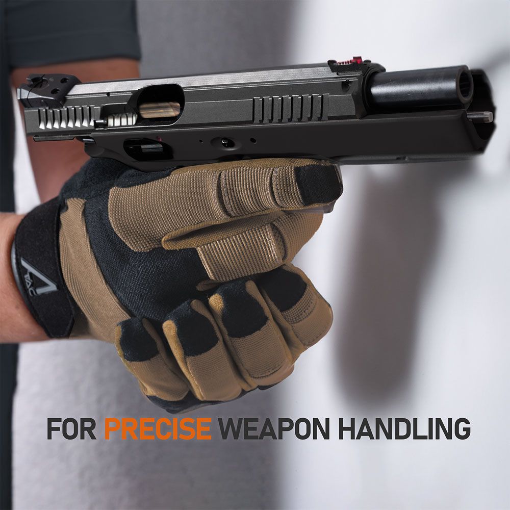 ACE Schakal Outdoor-Handschuh - taktische Handschuhe für Airsoft, Paintball & Schießsport - Touchscreen-fähig - Desert - M