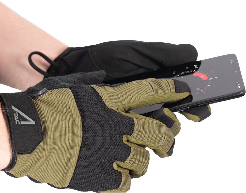 ACE Schakal Outdoor Glove - Tactical Gloves for Airsoft, Paintball & Shooting Sports - Touchscreen-Compatible - Olive - L