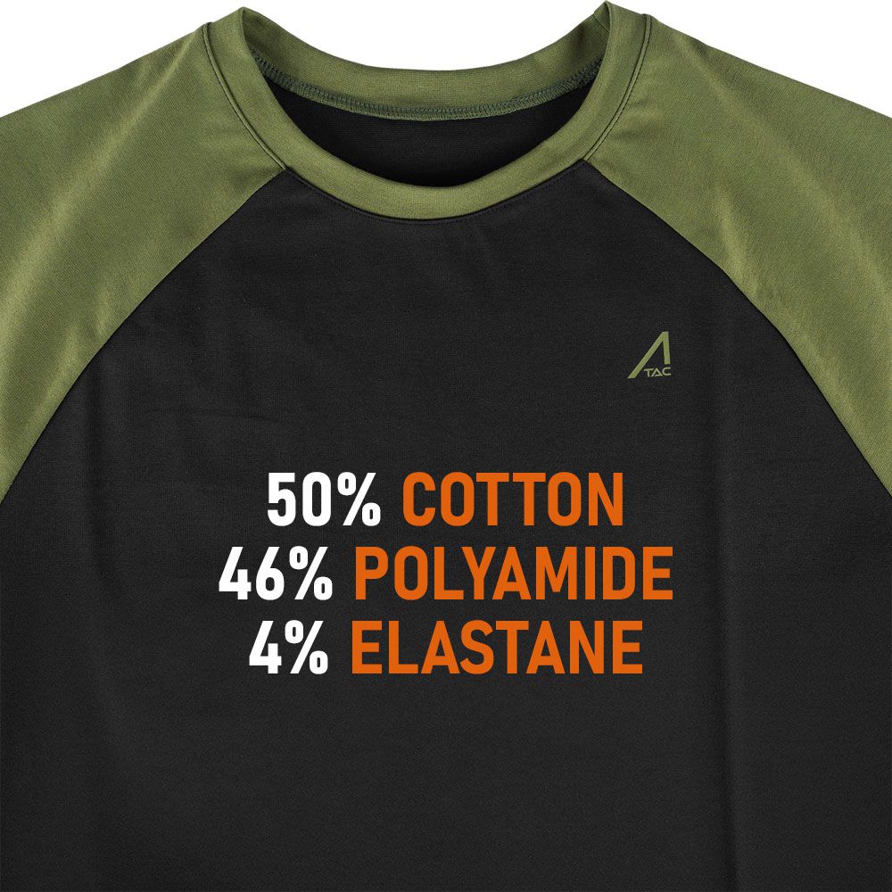ACE Schakal Einsatz-Tshirt - taktisches T-Shirt für Herren - Kurzarm Outdoor-Shirt mit Raglan-Ärmeln für Männer - Oliv - L