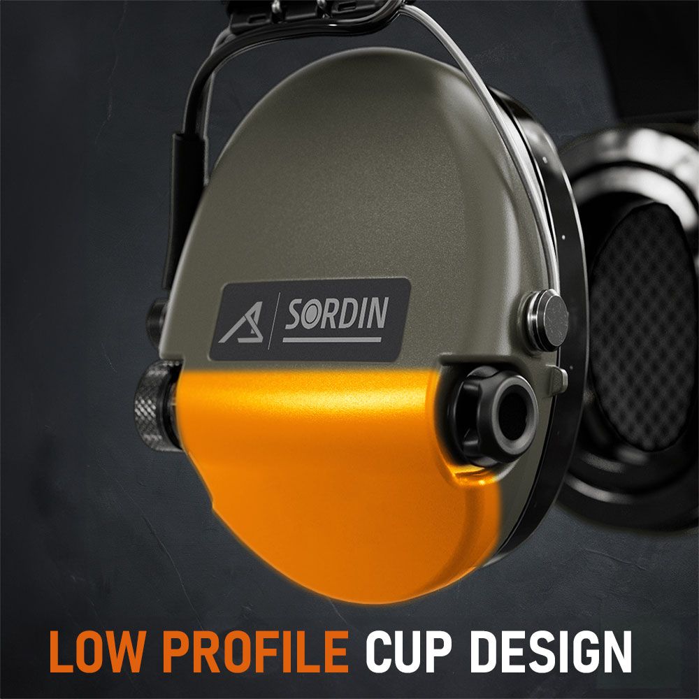 ACE Schakal by Sordin Ear Defenders - Active & Electronic - Hearing Protectors for Hunting & Shooting - Grey Headband & Green Cups