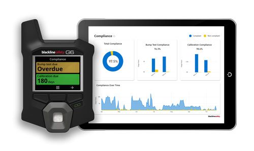 Blackline Safety G6 Ein-Gas-Warngerät mit GPS - für CO Kohlenstoffmonoxid - 0-500 ppm - Alarmschwellen einstellbar