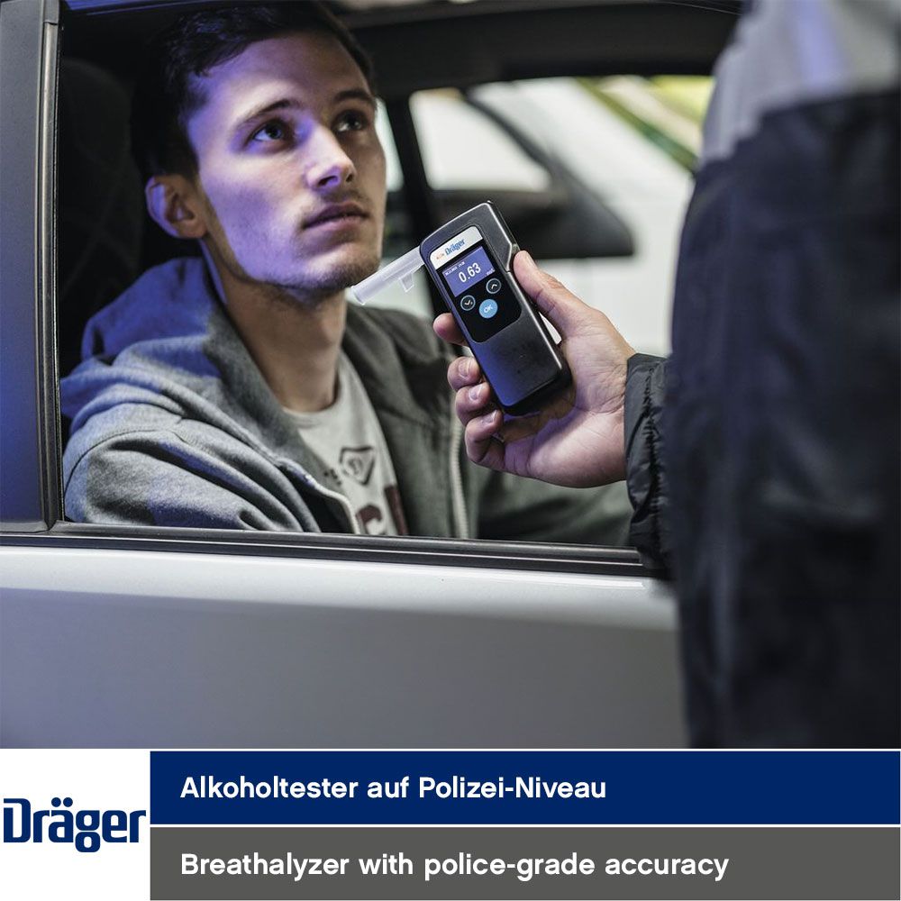 Dräger Alcotest 6000 Breathalyzer - with Bluetooth and Printer in a Set - Breathalyzer incl. 25 Mouthpieces & Calibration Voucher