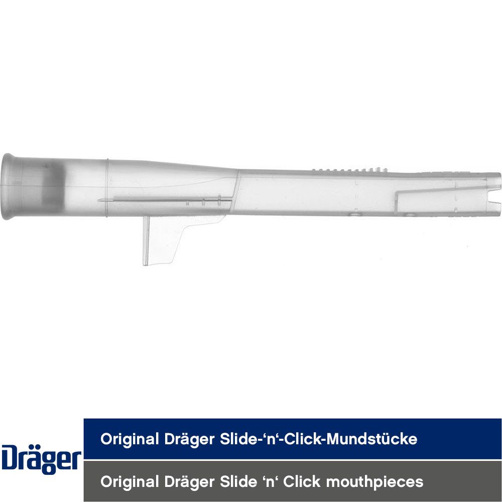 Dräger Alcotest Alkoholtester-Mundstücke - 250 Slide-'n'-Click-Mundstücke ohne Rückatemsperre - hygienisch einzeln verpackt
