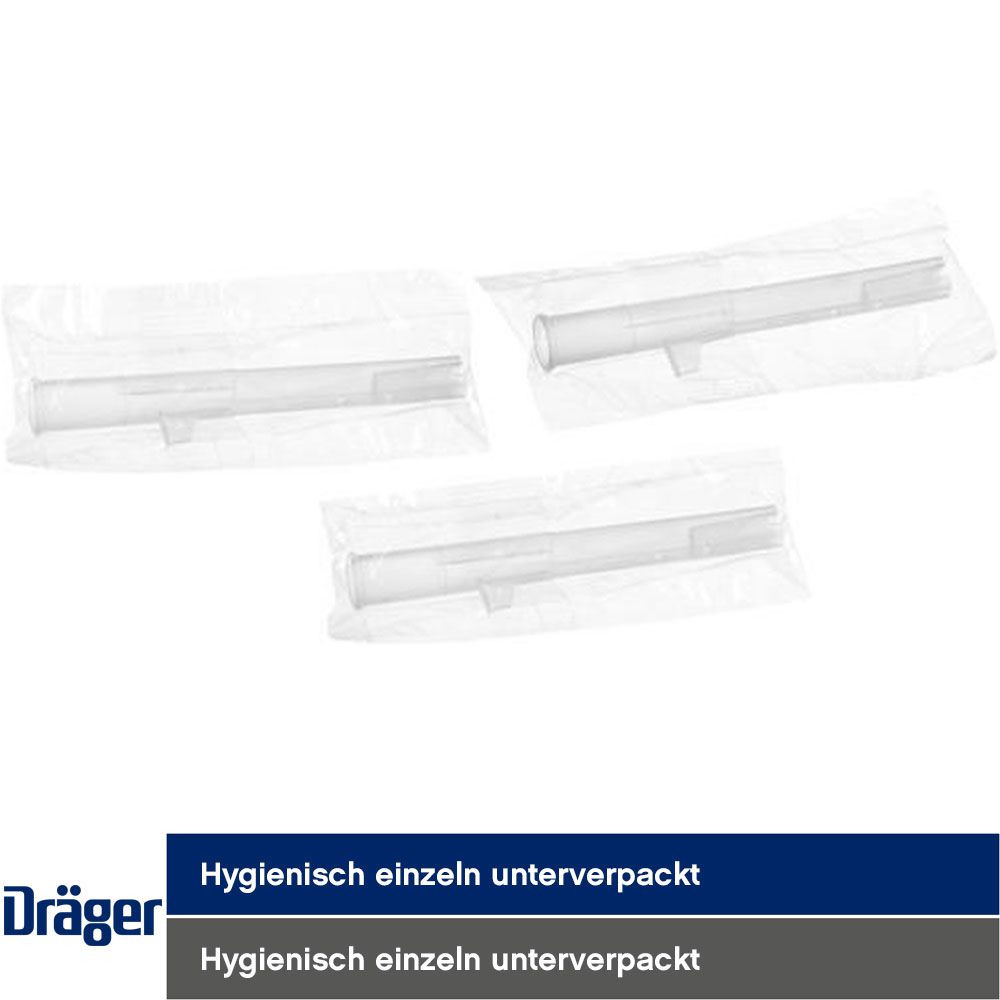 Dräger Alcotest Alkoholtester-Mundstücke - 50 Slide-'n'-Click-Mundstücke ohne Rückatemsperre - hygienisch einzeln verpackt