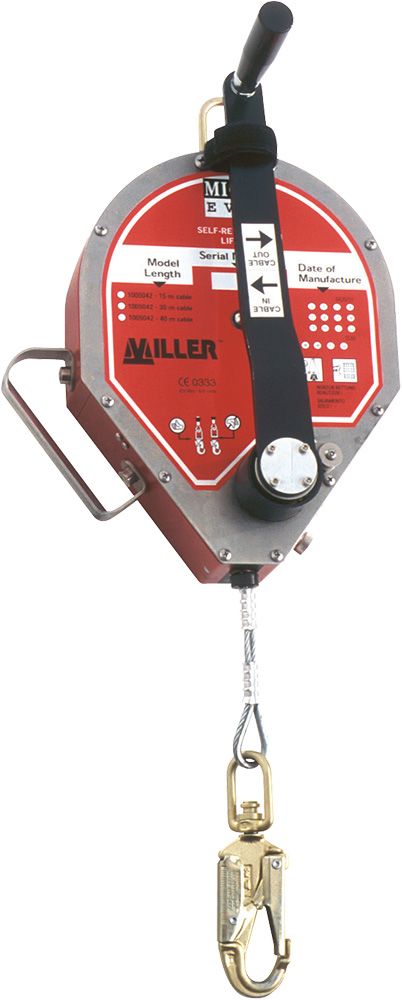 Miller DuraHoist 3Pod - mit MightEvac Höhensicherungs-Gerät (15 m) & Halterung - anpassbares Dreibein zur Absturz-Sicherung Q-87586