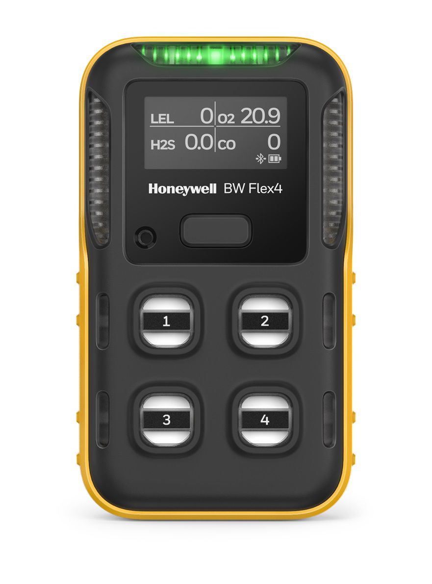 Honeywell BW - Flex4 Gas-Warngerät für Ex UEG CH4 (Infrarot Sensor), O2, CO, H2S - inkl Akku und Ladetechnik - MIT Messwertanzeige in Echtzeit