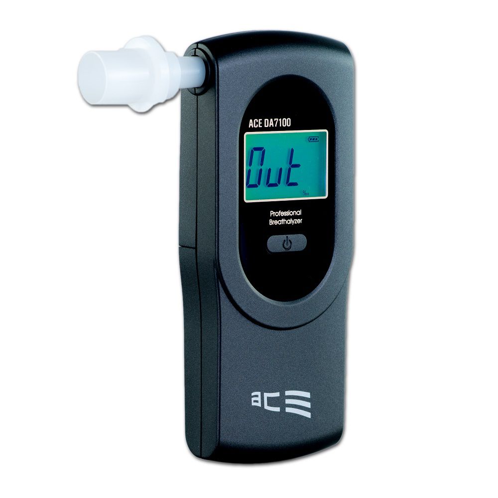 ACE Y Alkotester - digital promilletester - polizeigenauer alcohol tester  with 25 mouthpieces & calibration voucher