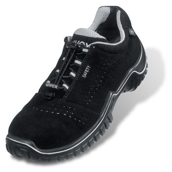 uvex motion style safety shoes - S1 SRC ESD - Steel toe cap work shoes - Black Grey - 48
