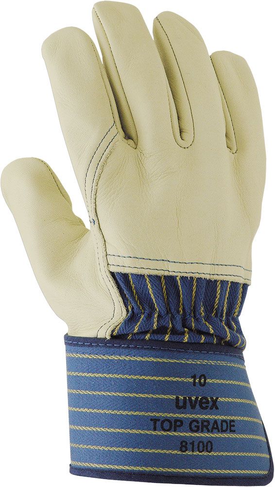 SALE: Uvex assembly protective glove Top Grade 8100, material: cowhide, colour: blue/yellow, size 11/2XL