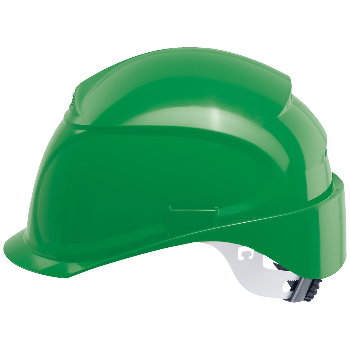 uvex airwing B-S-WR construction helmet - robust safety helmet for construction & industry - EN 397 - short peak & twist closure - green