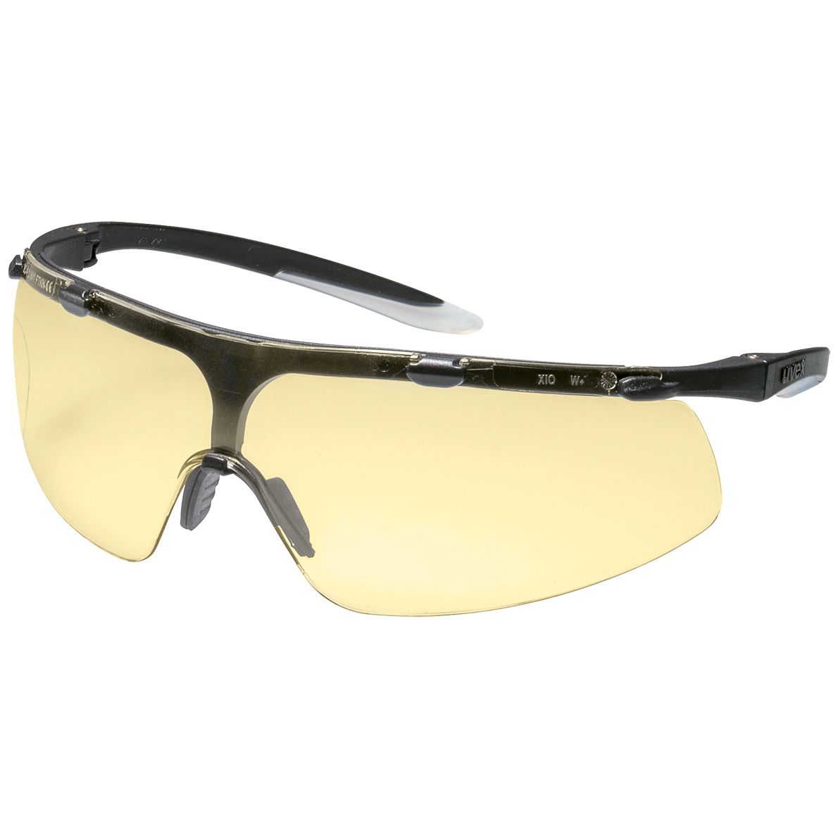 uvex super fit 9178 Schutzbrille - kratz- & beschlagfest dank supravision excellence - EN 166/170 - Schwarz-Weiß/Gelb