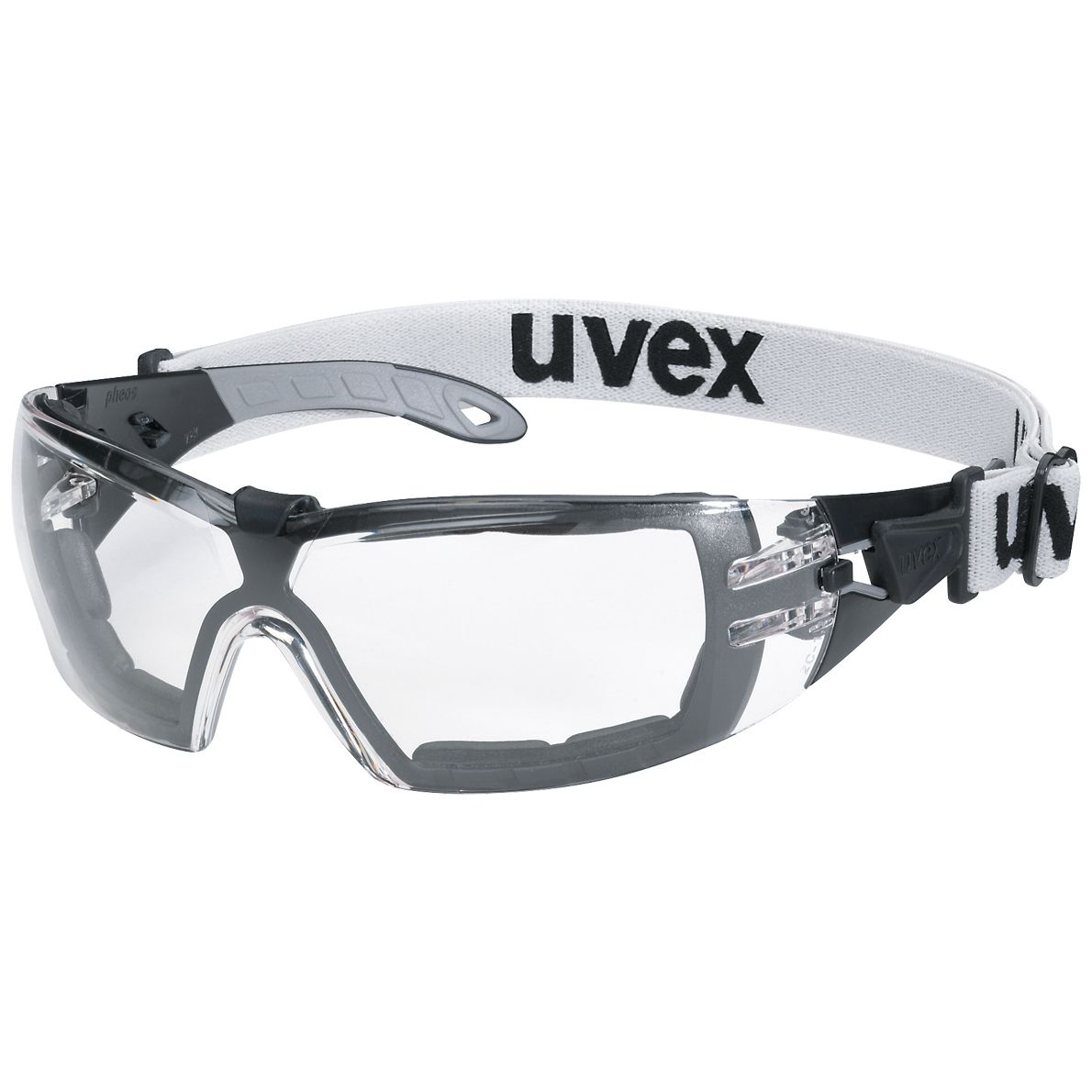 uvex pheos supravision extreme work glasses - EN 166 & 170 - grey-black/transparent