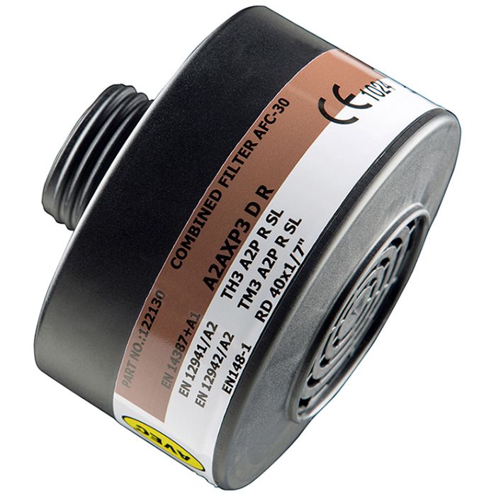 AVEC CHEM Kombinations-Filter - A2AXP3 R - für Atemschutz-Vollmasken - mit Rd40-Anschluss