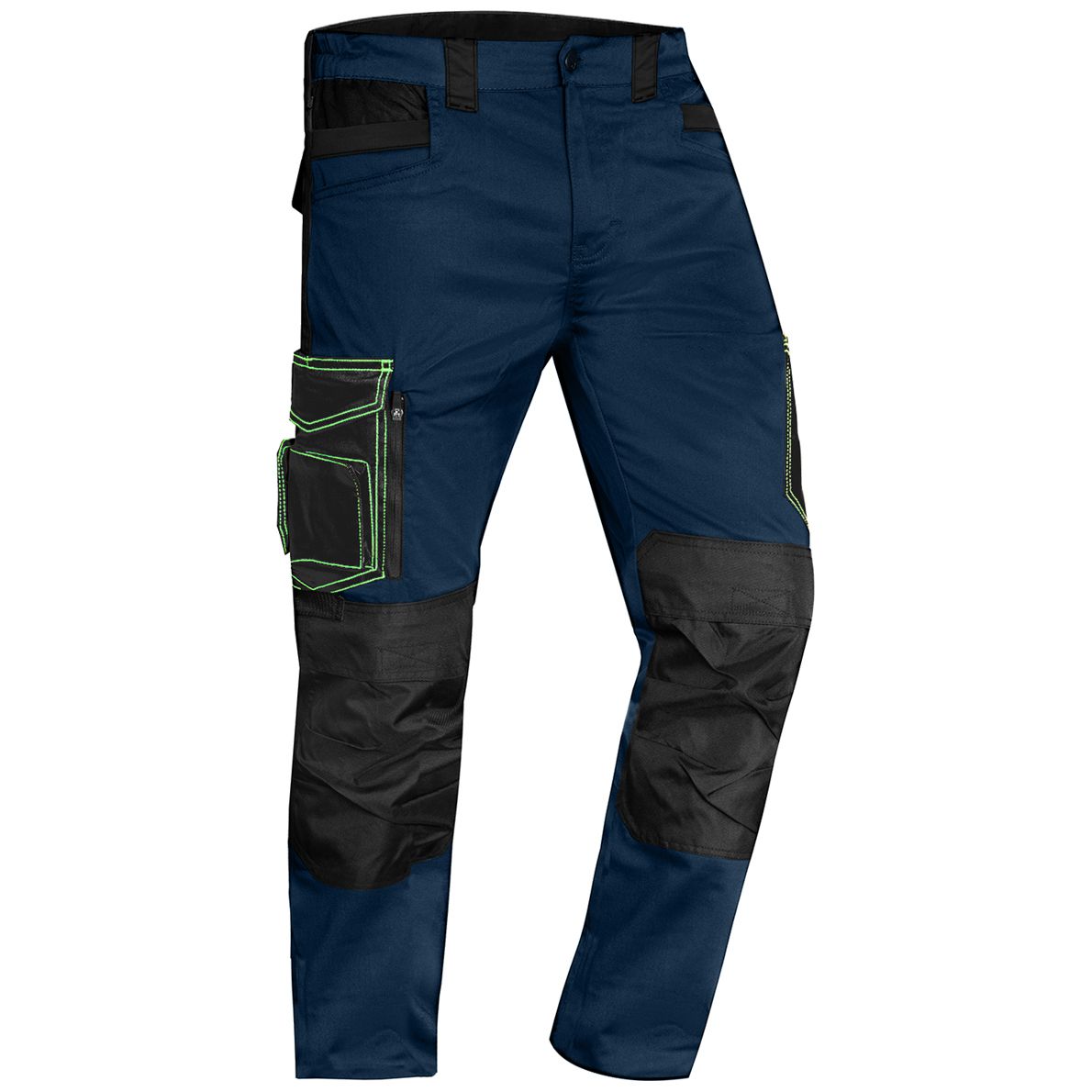 ACE Genesis Men's Work Trousers Long - Men's Cargo Trousers for Work - Stretch Waistband & Knee Pockets - Dark Blue - 60