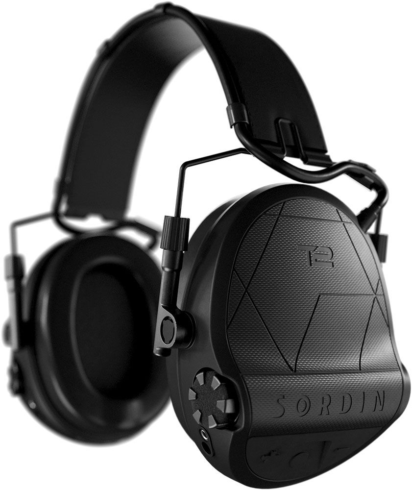Sordin Supreme T2 Kapsel-Gehörschutz - aktiv, taktisch & elektronisch - Gehörschützer mit Leder-Kopfband
