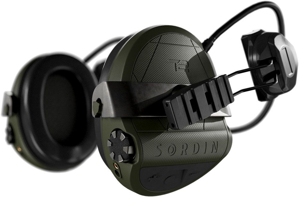 Sordin Supreme T2 Ear Muffs - Active, Tactical & Electronic - Helmet Ear Defenders with Rear ARC Adapter - Green