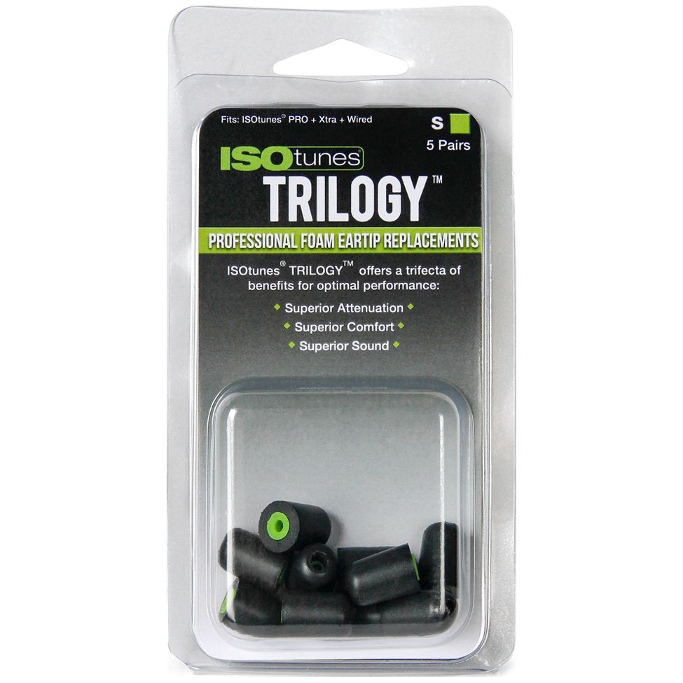 ISOtunes Trilogy Ear Tips - 5 pairs of replacement ear tips - for all ISOtunes headsets except original (IT-00) - S
