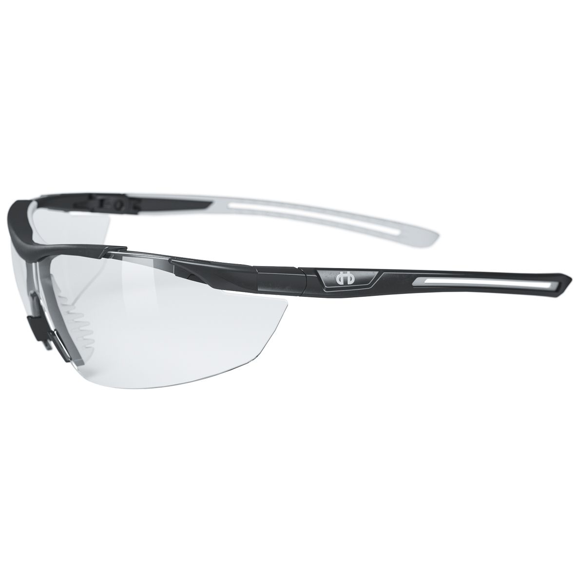 Hellberg Argon safety goggles - scratch & fog resistant - for construction, crafts & industry - EN 166 - clear/black-white