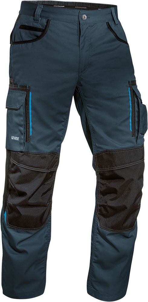 uvex tune-up men's work trousers long - Men's cargo trousers with CORDURA for work - 35% cotton - Dark blue - 48