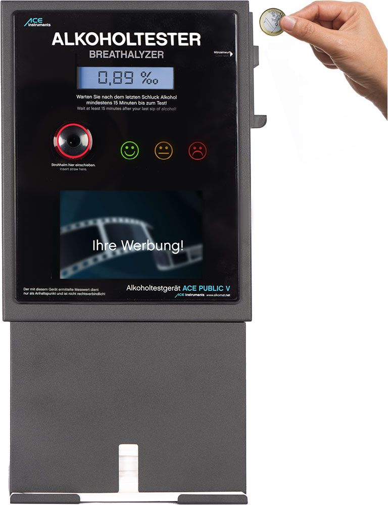 Gastronomy breathalyser ACE Public series, with or without video frame