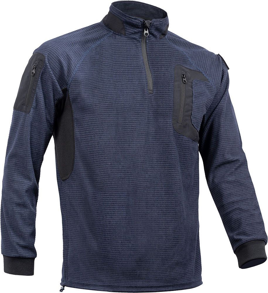 ACE Schakal Pullover - taktischer Outdoor-Sweater mit Klett-Fläche am Arm - für Airsoft, Paintball & Trekking - Navy - XXL