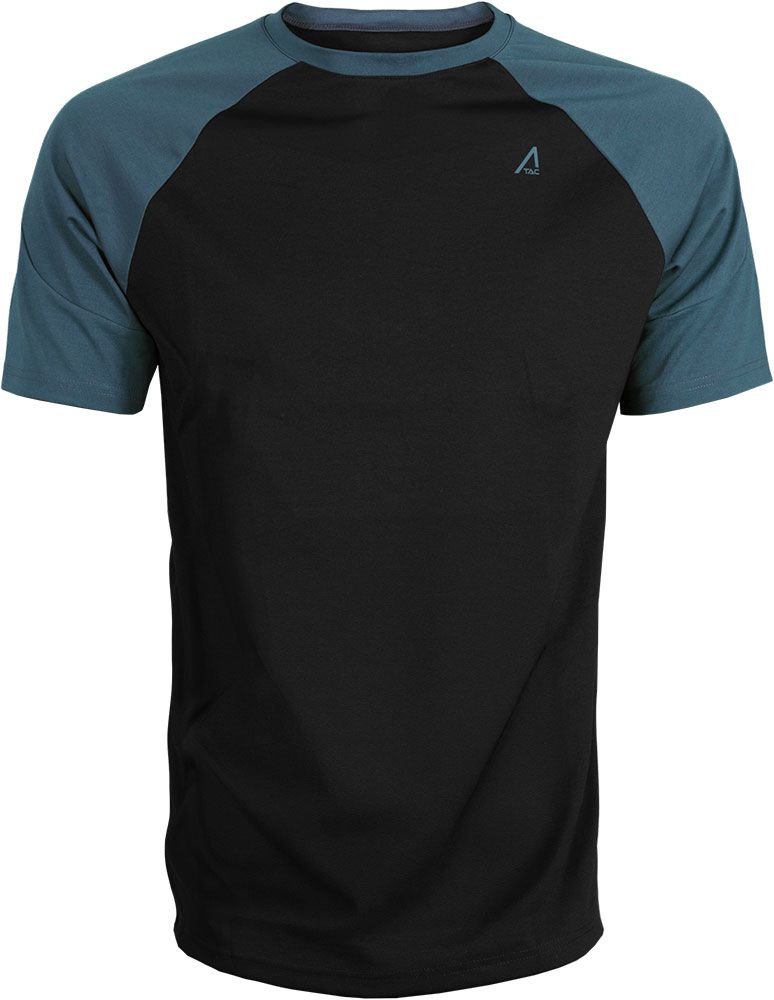 ACE Tac T-Shirt - tactical outdoor t-shirt rugged - for airsoft & paintball players, hunters etc. - Black/Blue - L
