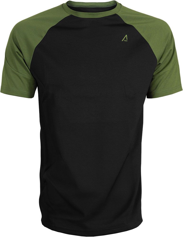 ACE Schakal Einsatz-Tshirt - taktisches T-Shirt für Herren - Kurzarm Outdoor-Shirt mit Raglan-Ärmeln für Männer - Oliv - S