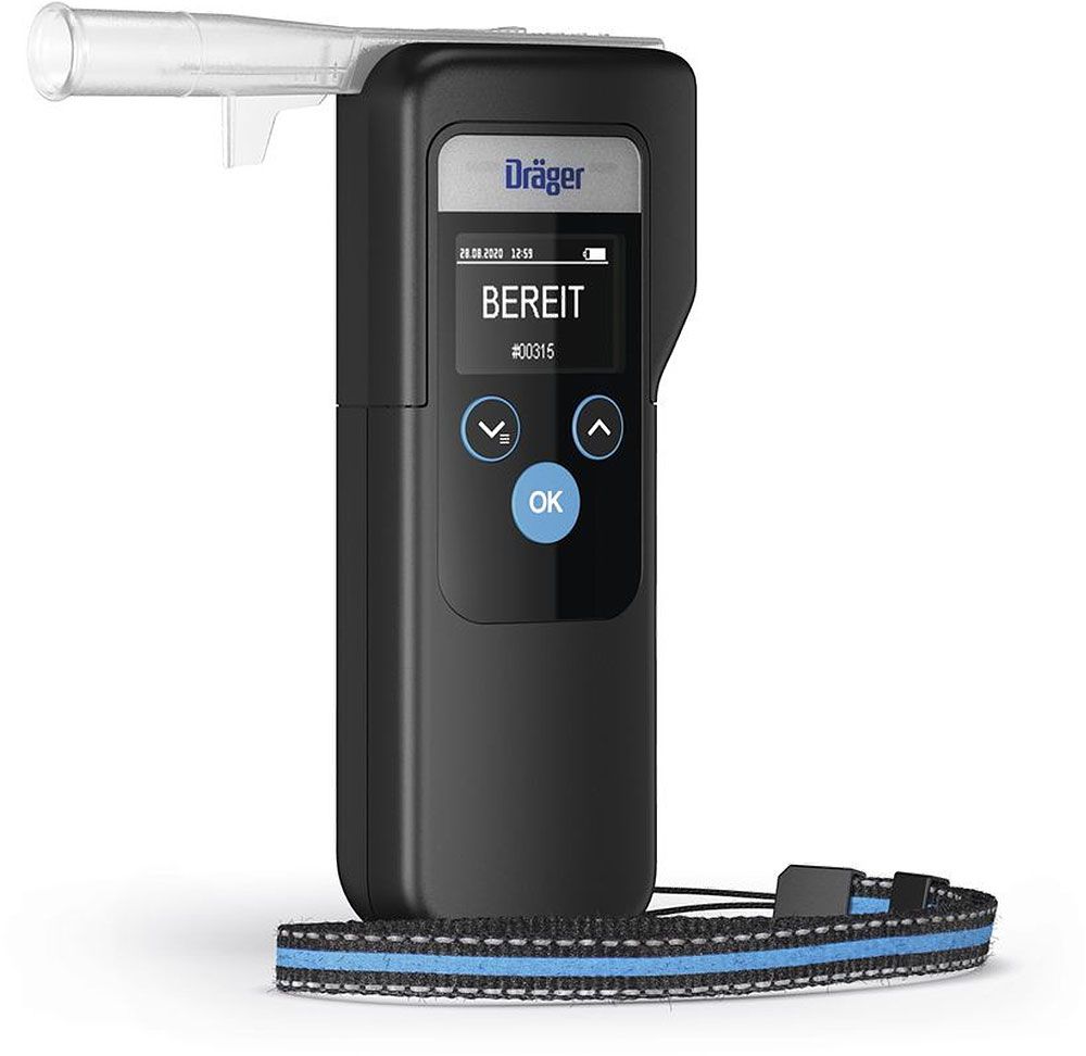 Dräger Alcotest 6000 Breathalyzer - Breathalyzer with Bluetooth - Breathalyzer incl. 25 Mouthpieces & Calibration Voucher