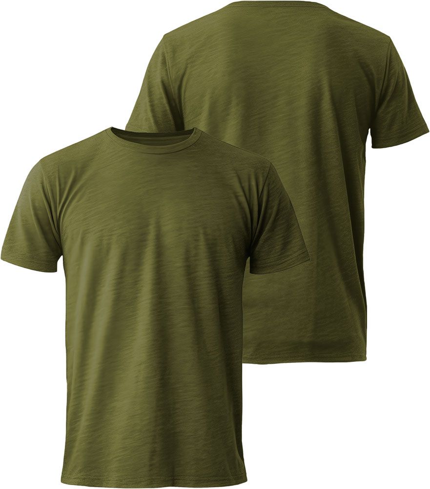Fruit of the Loom T-Shirt - optional mit personalisierter Bedruckung - bedruckbares Kurzarm-Shirt für Herren - Oliv - S