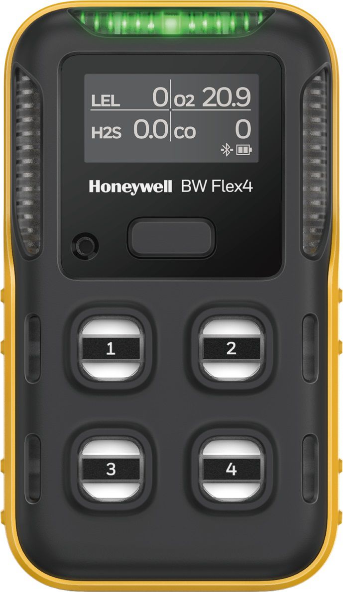 Honeywell BW - Flex4 Gas-Warngerät für Ex UEG CH4 (Kat.Sens.- GEFILTERT), O2, CO, H2S - inkl Akku und Ladetechnik - MIT Messwertanzeige in Echtzeit