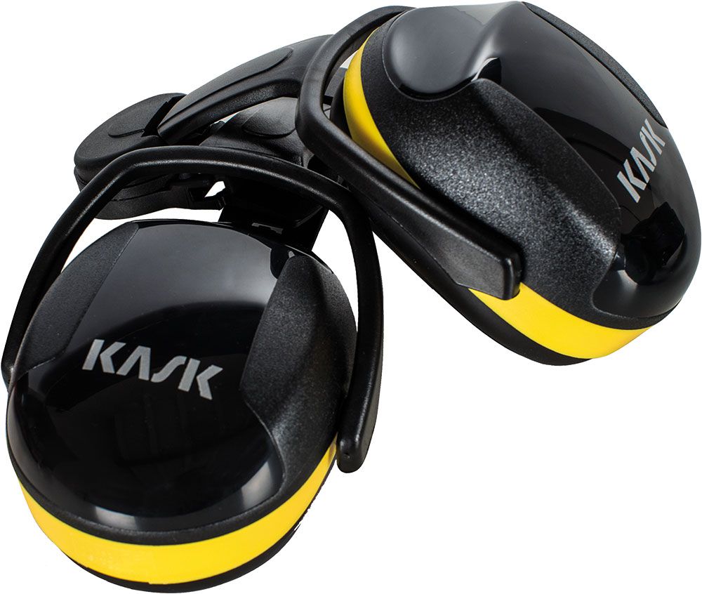 Kask Safety SC2 Helmet Ear Defenders - Earmuffs for Construction Helmets - Hearing Protection for Work - Yellow - Up to 29 dB SNR