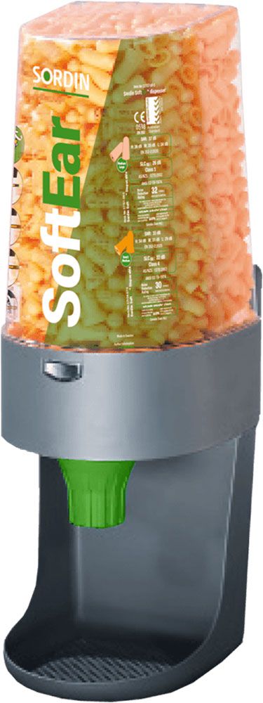 Sordin SoftEar earplug dispenser - for up to 600 disposable earplugs - dispenses earplugs individually - without contents