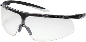 Uvex Arbeitsschutzbrille / Bügelbrille super fit 9178, schwarz, Scheibe: farblos, Schutz: 2-1,2