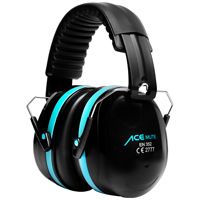 ACE Mute Capsule Hearing Protectors - Earmuffs for Work & Shooting - EN 352-1 - Turquoise