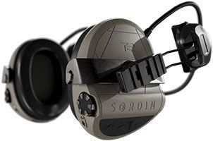 Sordin Supreme T2 Ear Muffs - Active, Tactical & Electronic - Helmet Ear Defenders with Rear ARC Adapter - Beige