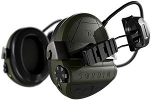 Sordin Supreme T2 Kapsel-Gehörschutz - aktiv, taktisch & elektronisch - Helm-Gehörschützer mit ARC-Adapter hinten - Grün