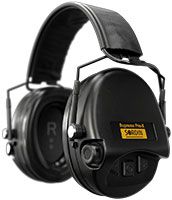 Sordin Supreme Pro-X Slim SFA Gehörschutz - aktiver Kapsel-Gehörschützer - Dämmring für erhöhten SNR (31 dB) - Schwarz
