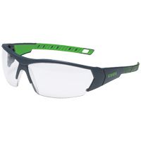 uvex i-works 9194 safety glasses - scratch & fog resistant thanks to supravision excellence - EN 166/170 - black-green/clear