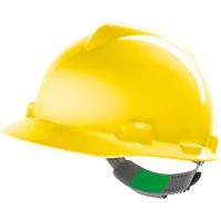 MSA V-Gard electrician's construction helmet - robust safety helmet for construction & industry - EN 397 - with sliding closure - yellow