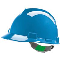 MSA V-Gard electrician's construction helmet - robust safety helmet for construction & industry - EN 397 - with sliding closure - blue