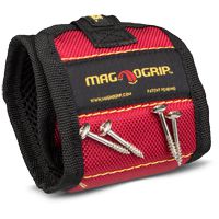 SALE: MagnoGrip Magnetic Strap - Practical magnetic wristband for craftsmen - Holds nails, screws etc. - Red-Black - Unisize