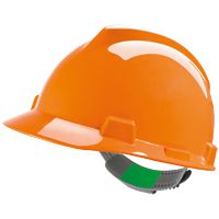 MSA V-Gard electrician's construction helmet - robust safety helmet for construction & industry - EN 397 - with sliding closure - orange