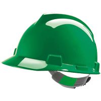 MSA V-Gard electrician's construction helmet - robust safety helmet for construction & industry - EN 397 - with sliding closure - green