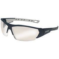 uvex i-works 9194 safety goggles - anti-fog thanks to anti-fog - EN 166/172 - black-white/silver mirror