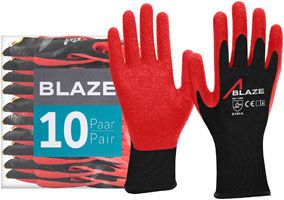 ACE Blaze Arbeitshandschuhe - Schutz-Handschuhe für die Arbeit - EN 388 - Größe 07/S (10er Pack)