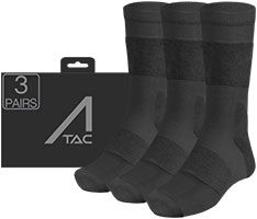 ACE Schakal Socken - 3 Paar taktische Strümpfe mit Merino-Wolle & Antiblasen-Polster - Wandern & Trekking - Schwarz - 39.5-42