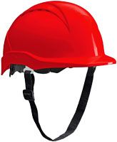ACE Patera Bauhelm - Robuster Schutzhelm für Bau & Industrie - EN 397 - mit einstellbarer Belüftung - Rot
