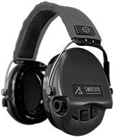 ACE Schakal by Sordin Ear Defenders - Active & Electronic - Hearing Protectors for Hunting & Shooting - Grey Headband & Black Cups